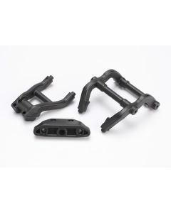 Traxxas 6777 Wheelie bar mounts/ rear skidplate (black) (Slash 4x4)