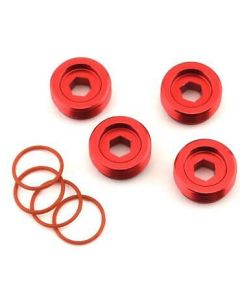 Arrma ARA320467 Aluminum Front Hub Nut Red (4) inc O-Rings