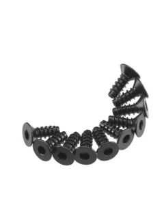 Axial AXA464 Hex Socket Tap Flat Head Screw M3x8mm Black (10)