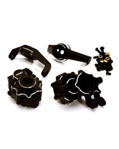 Integy 28698BLACK Alloy Front Portal Housings & Uprights for Traxxas 1/10 TRX-4