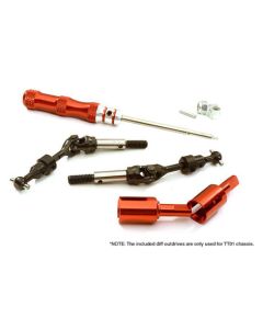 Integy 28790RED Universal Drive Shafts for Tamiya 1/10 TA07 & TT01