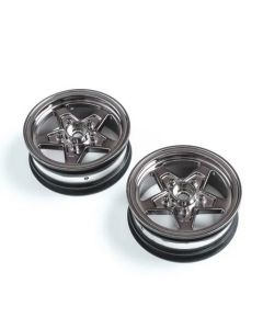 Losi LOS43049 Black Chrome Front Wheel, 2pcs, 22S Drag 1/10