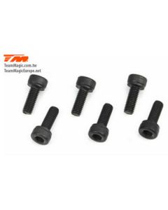 Team Magic 126410C 4x10mm Steel Cap Screw (6)