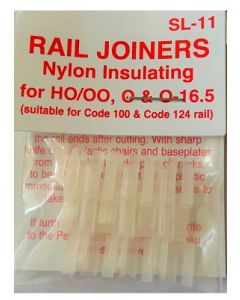 Peco SL-11 Rail Joiners Nylon Insulating for HO/OO, O & O-16.5 (Suitable for Code 100 & 124 Rail)