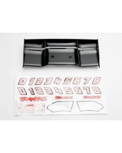 Traxxas 5446 Wing, Revo (black)/ decal sheet  (Revo/E-Revo)