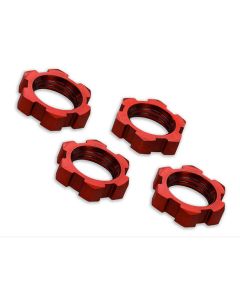 Traxxas 7758R Wheel nuts, splined, 17mm, serrated (red-anodized) (4)