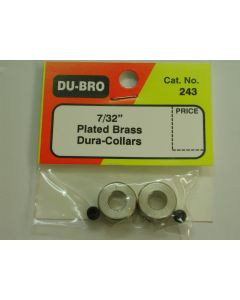 Du-Bro 243 Plated Brass Dura-Collars 7/32'' (2) with grub screws