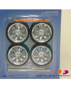 Ddaus 2002-3 9-Spoke Wheel Set (Rim & Tyre) (4pcs) 1/24
