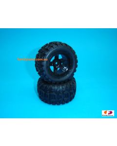 HBX 16046K Wheel & Tire Complete for 1/16 Truck
