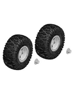 Team Corally 00250-092-C Tire and Rim Set - Truck - Chrome Rims (2pcs) 1/10