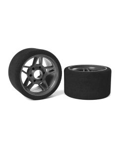 Team Corally 14713-32 Attack foam tires - 1/8 SSX-8 - 32 shore - Front - 65mm - Carbon Flex Rims 2pcs