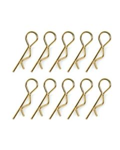 Team Corally 35104 Body Clips - 45° Bent - Small - Gold - 10 pcs