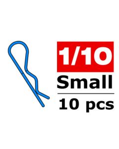 Team Corally 35105 Body Clips - 45° Bent - Small - Blue - 10 pcs
