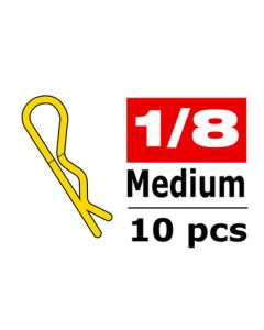 Team Corally 35114 Body Clips - 45° Bent - Medium - Gold - 10 pcs