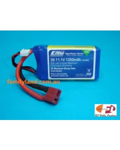 E-Flite EFLB13503S30FA  LiPo Battery, 1350mAh 3S, 11.1V 30C Deans Connector(Compatible azsz2373)