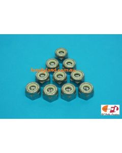 Family Land STAINLESS STEEL LOCK NUTS 6.35mm (1/4")  UNC, HEX NYLON INSERT (MARINE) (10pcs)