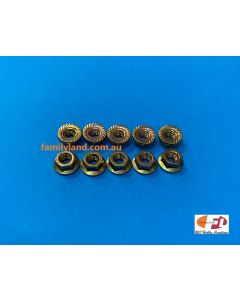 Family Land 5mm Flange Serrated Nut (10pcs)