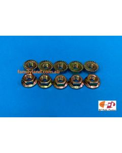 Family Land 6mm Flange Serrated Nut (10pcs)