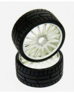 Hobby Tech 452 Challenge 1/8 Pre glued RALLY Tyres on Black wheels