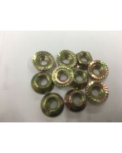 Family Land M5x5.5NF Zinc Yellow Passivate Serrated Flanged Nuts 10pcs