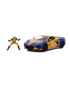 Jada 33354 Xmen Wolverine Figure w/ 2020 Chevrolet Corvette Stingray 1/24