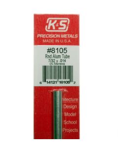 K&S 8105 ROUND ALU. TUBE 7/32x12" (.014 Wall) (1pc)
