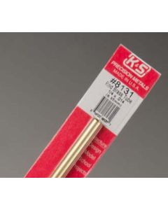 K&S 8131 ROUND BRASS TUBE 1/4x12" (.014 Wall) (1pc)