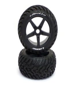 Louise 3252SB T-APOLLO Truggy Tire Set - Mounted - Soft - Black Spoke Wheels - 0-Offset - Hex 17mm 1/8