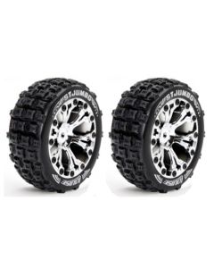 Louise LT3210CH ST-Jumbo Tyre On Chrome Rim 1/2 Offset 12mm Hex 1/10