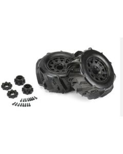 Proline 1019210 Dumont F/R 3.8" MT Tires Mounted 17mm Black Raid (2) 1/8