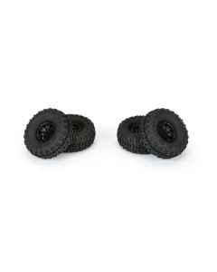 Proline 10209-10 1/24 Trencher F/R 1.0in Tyres Mounted on 7mm Black Impulse Wheels, 4pcs 