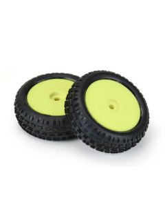 Proline 8298-12 Wedge Front Carpet Mini-B Tires Mounted 8mm Yellow Wheels (2) 1/18