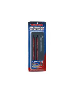 Traxxas 5143R Toe links, Maxx (Tubes red-anodized, 7075-T6 aluminum)