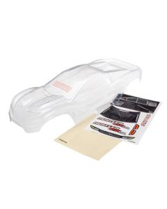 Traxxas 6717 Body, Rustler® 4X4 (clear, requires painting)/ window, grille, lights decal sheet 1/10