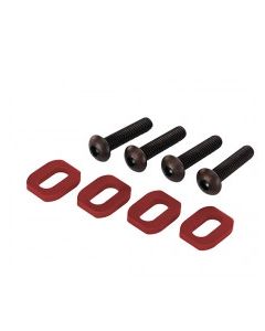 Traxxas 7759R Washers, motor mount, alu (red-anodized) (4)/ 4x18mm BCS (4)