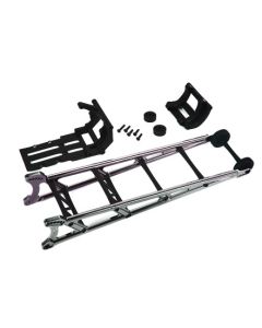 Traxxas 9460X Wheelie bar, black chrome (assembled)/ wheelie bar mount
