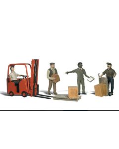 Woodland A1911 HO Workers w/Forklift