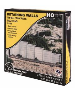 Woodland Scenics C1258 RETAINING WALLS Three Concrete Sections HO Scale 1:87